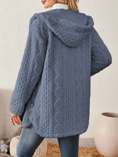 Soraya™ Manteau Rose Femme – Boutons Dorés Décoratifs