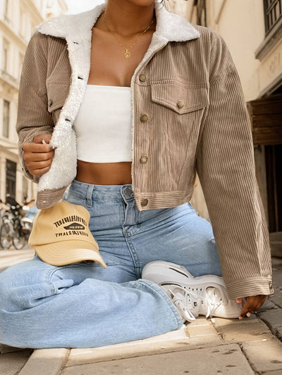 Oria™ Blouson Court Femme – Style Chic Automne