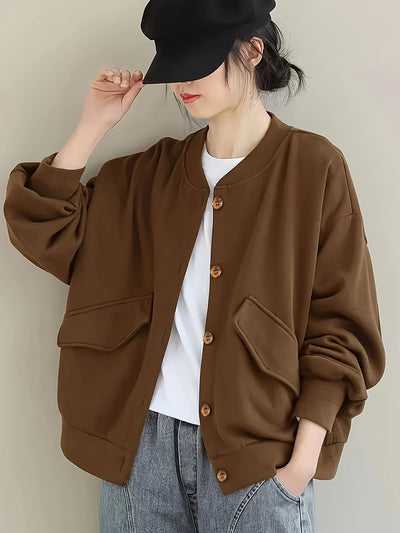 Eliana™ Cardigan Femme – Marron Boutonné Élégant
