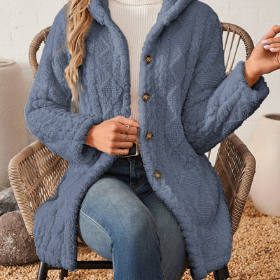 Soraya™ Manteau Rose Femme – Boutons Dorés Décoratifs
