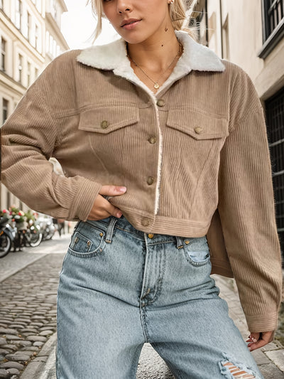 Oria™ Blouson Court Femme – Style Chic Automne