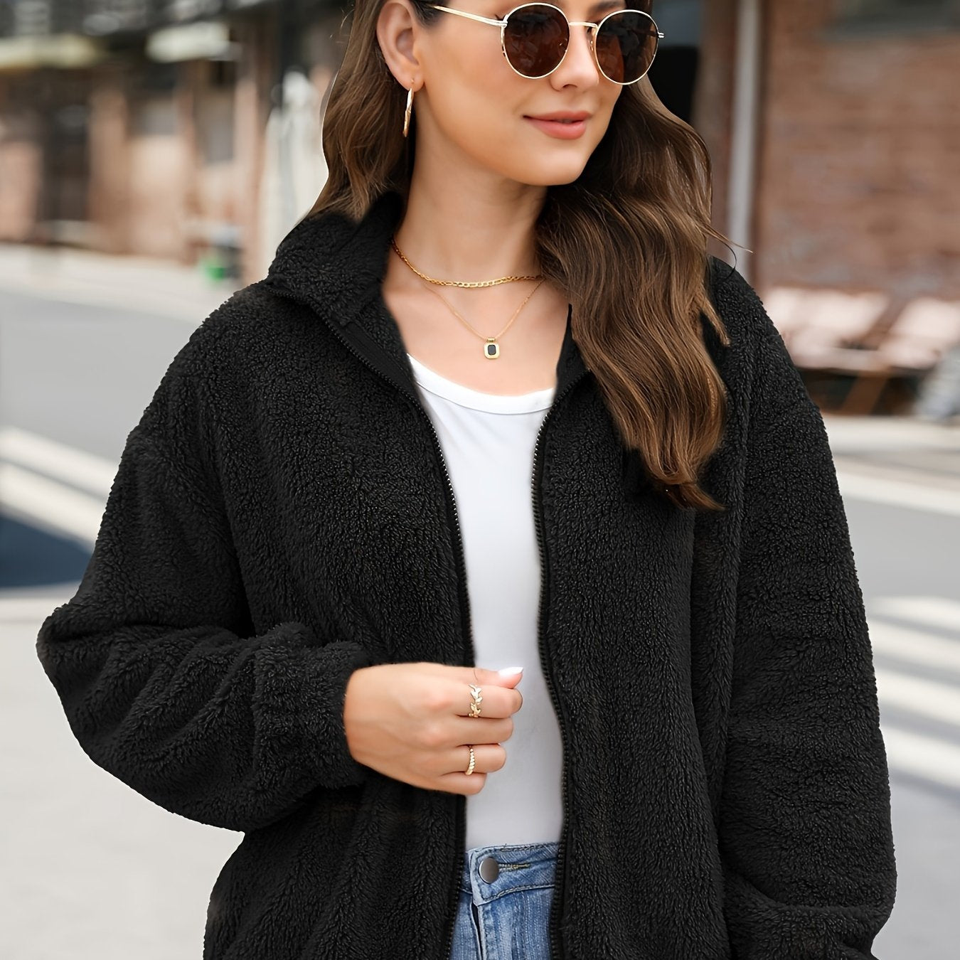 Amira™ Manteau Femme – Peluche Polaire Élégant
