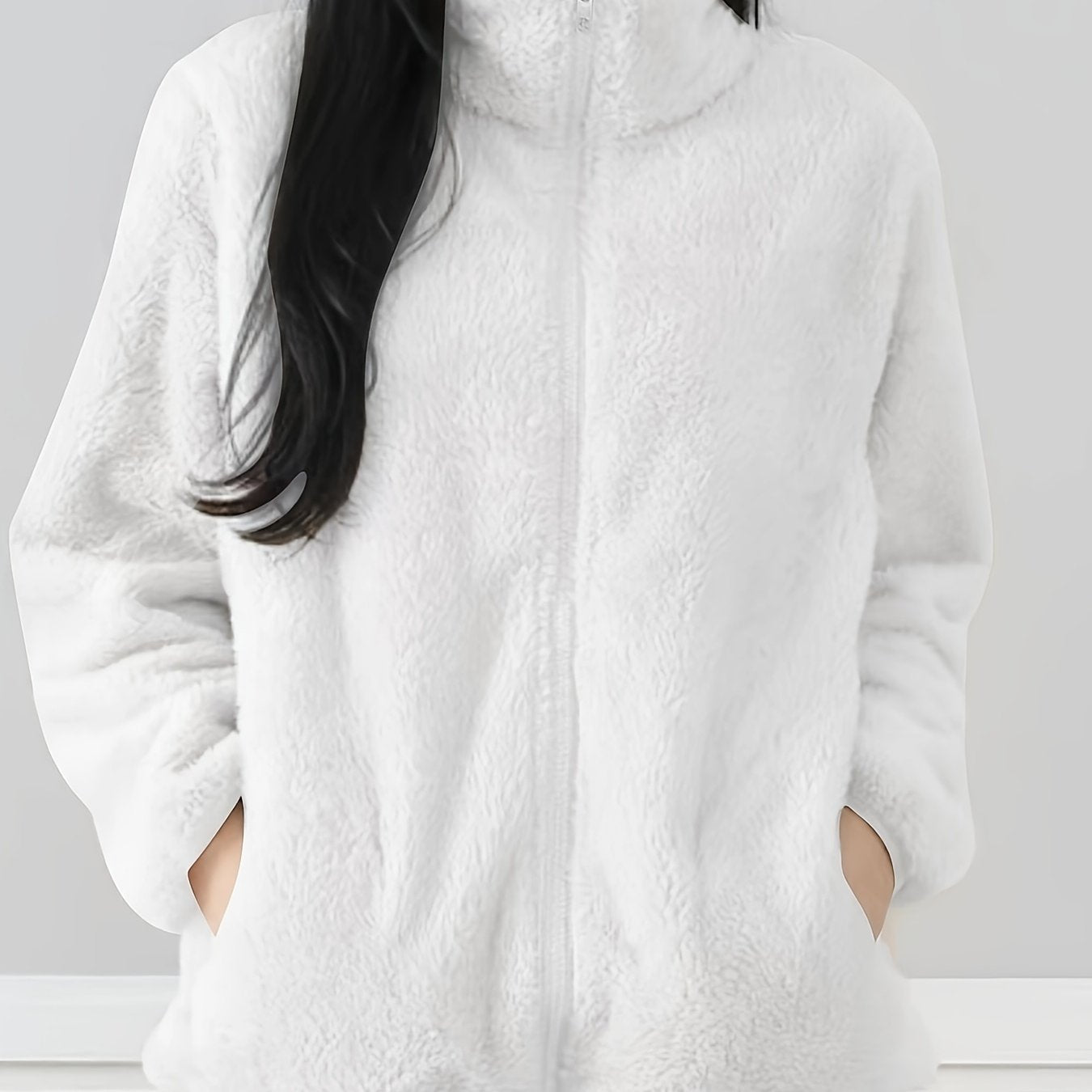 Zenya™ Manteau Femme – Polaire Moelleuse Bleu Clair