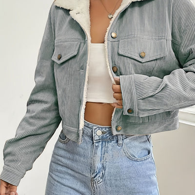 Oria™ Blouson Court Femme – Style Chic Automne