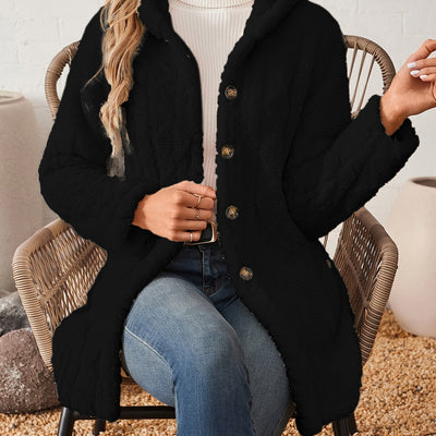 Soraya™ Manteau Rose Femme – Boutons Dorés Décoratifs