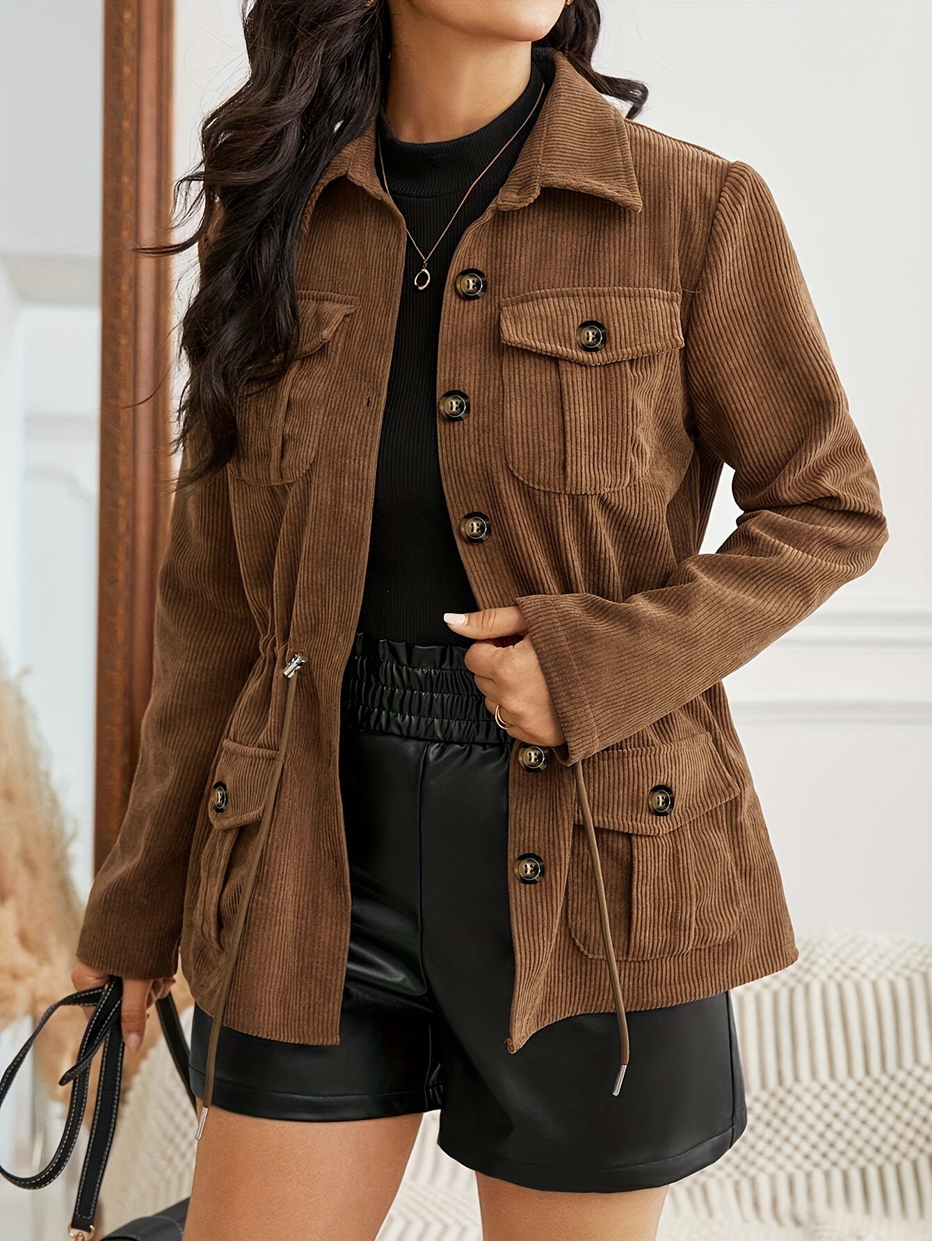 Elyra™ Veste Classique Femme – Vert Olive Chic