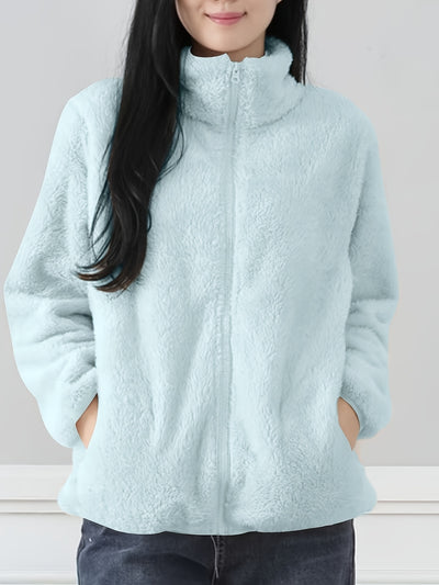 Zenya™ Manteau Femme – Polaire Moelleuse Bleu Clair