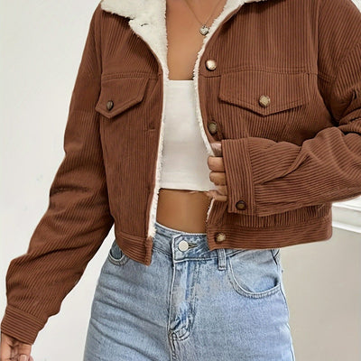 Oria™ Blouson Court Femme – Style Chic Automne