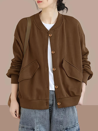 Eliana™ Cardigan Femme – Marron Boutonné Élégant