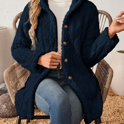 Soraya™ Manteau Rose Femme – Boutons Dorés Décoratifs