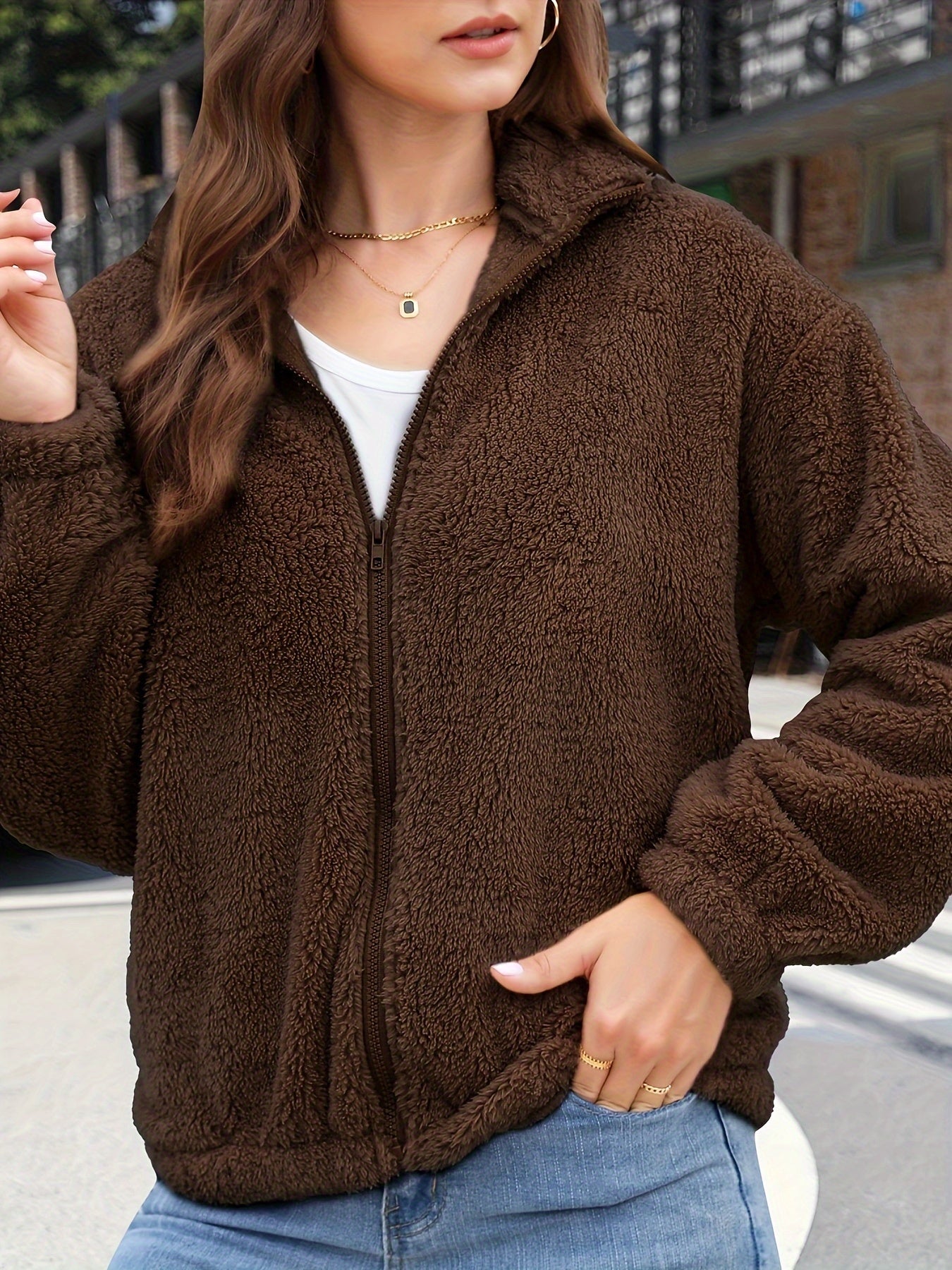 Amira™ Manteau Femme – Peluche Polaire Élégant