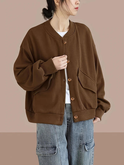 Eliana™ Cardigan Femme – Marron Boutonné Élégant