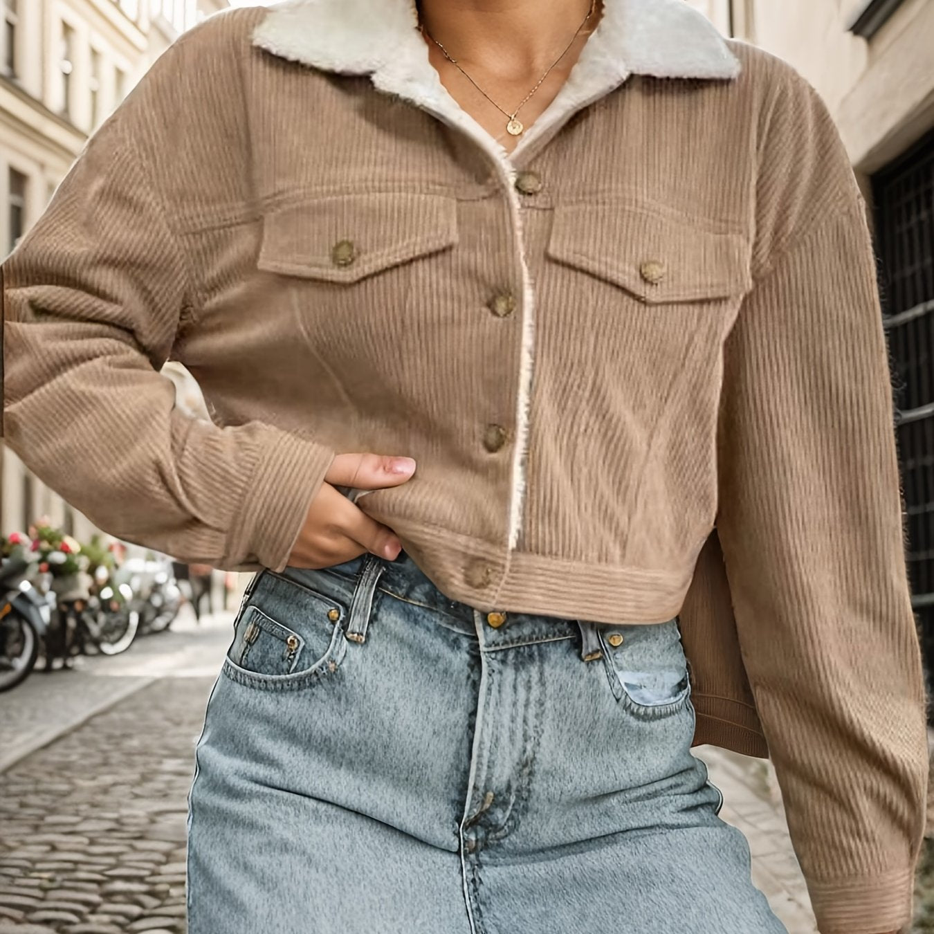 Oria™ Blouson Court Femme – Style Chic Automne