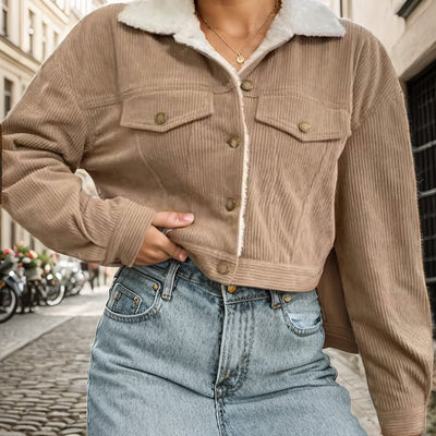 Oria™ Blouson Court Femme – Style Chic Automne