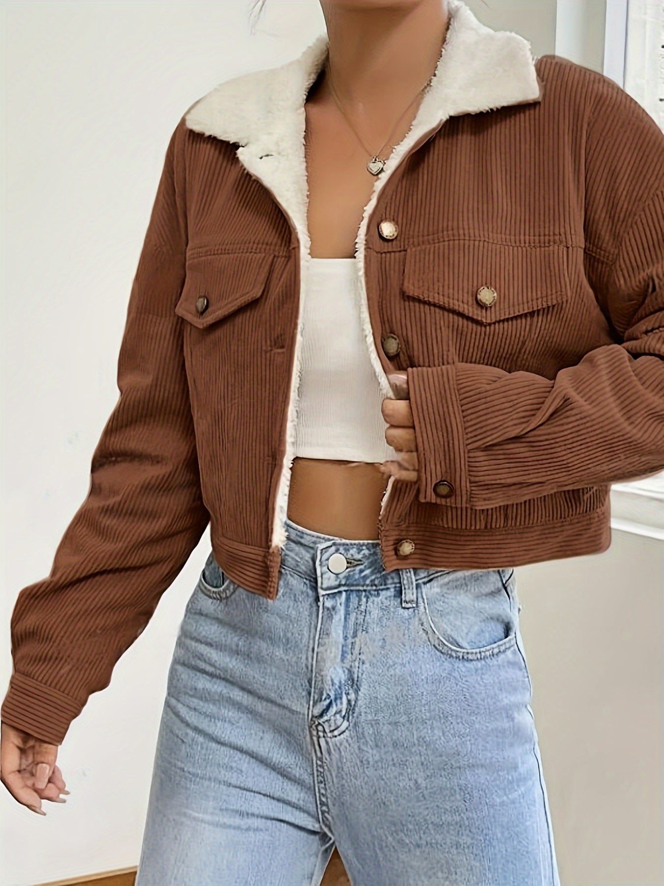 Oria™ Blouson Court Femme – Style Chic Automne