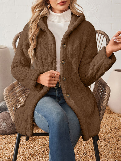Soraya™ Manteau Rose Femme – Boutons Dorés Décoratifs