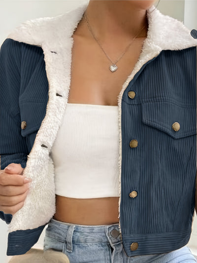 Oria™ Blouson Court Femme – Style Chic Automne