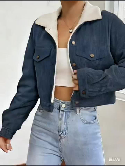 Oria™ Blouson Court Femme – Style Chic Automne
