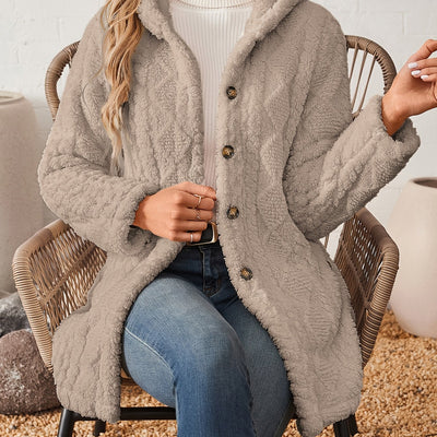 Soraya™ Manteau Rose Femme – Boutons Dorés Décoratifs