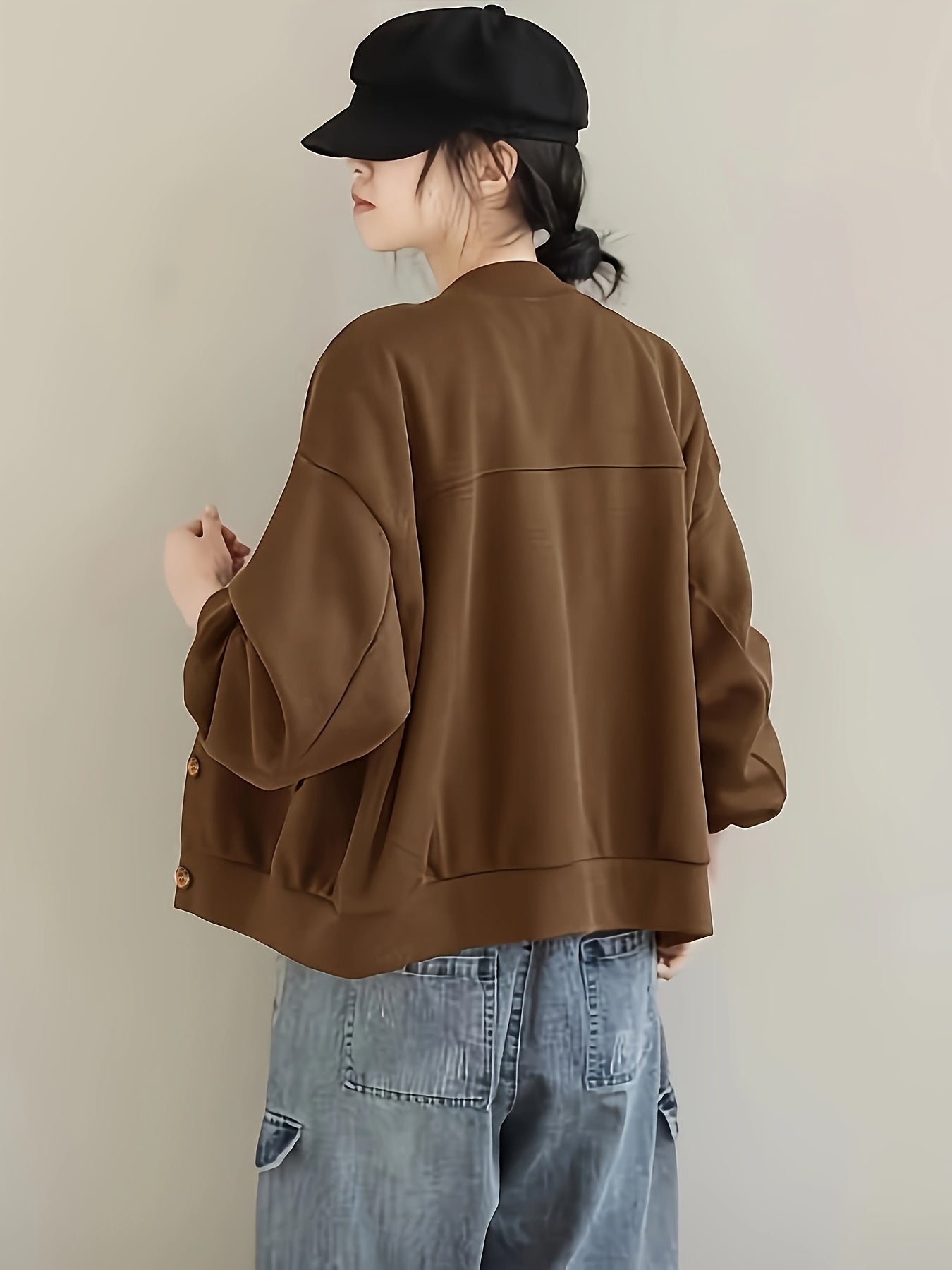 Eliana™ Cardigan Femme – Marron Boutonné Élégant