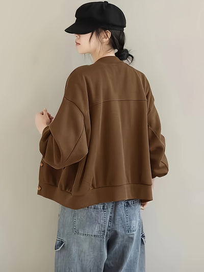Eliana™ Cardigan Femme – Marron Boutonné Élégant