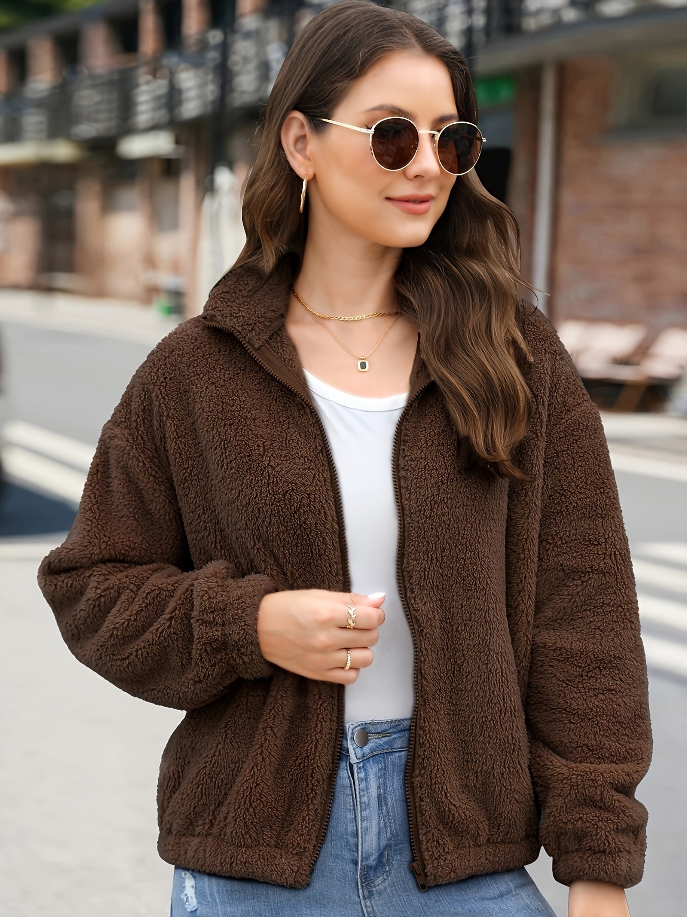 Amira™ Manteau Femme – Peluche Polaire Élégant