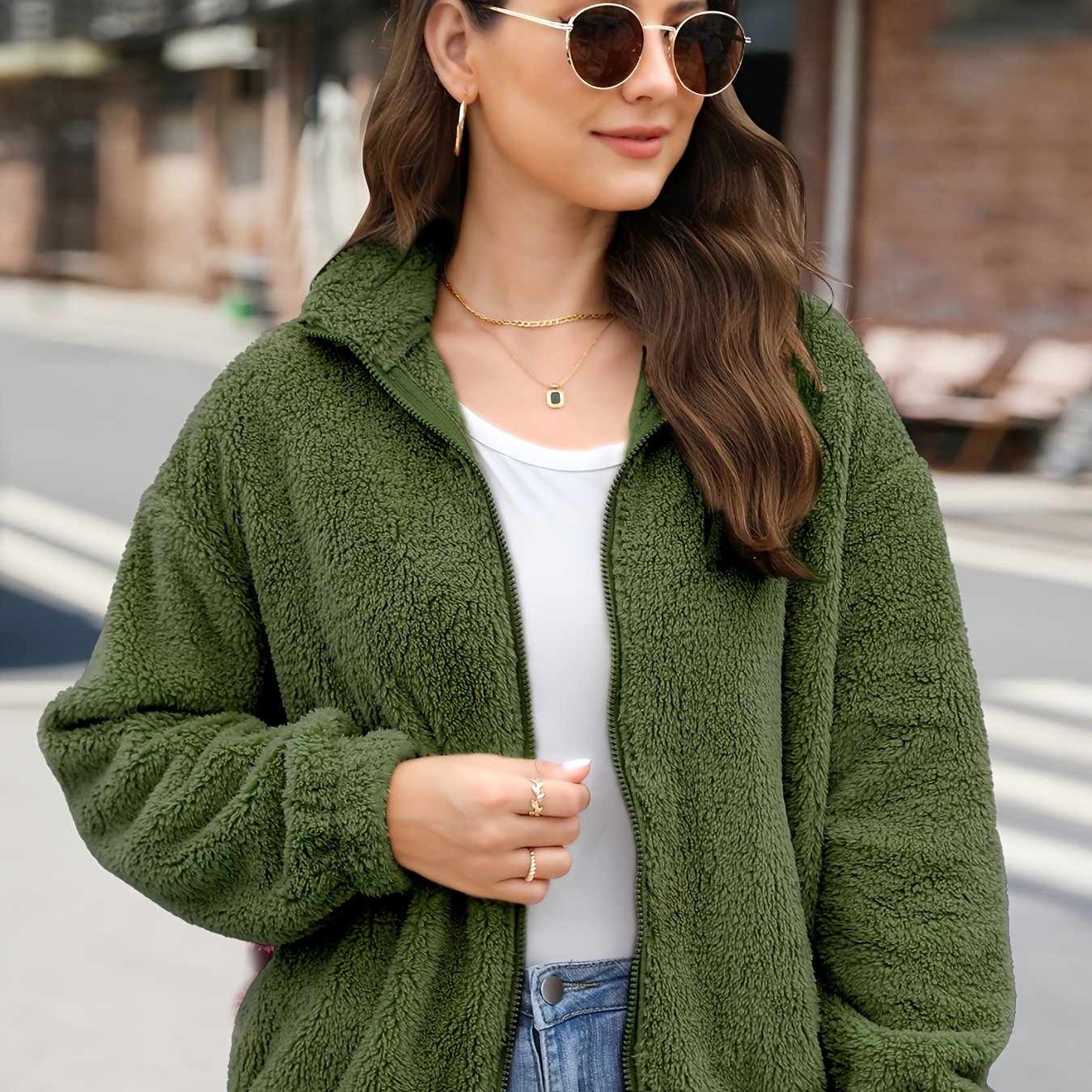 Amira™ Manteau Femme – Peluche Polaire Élégant