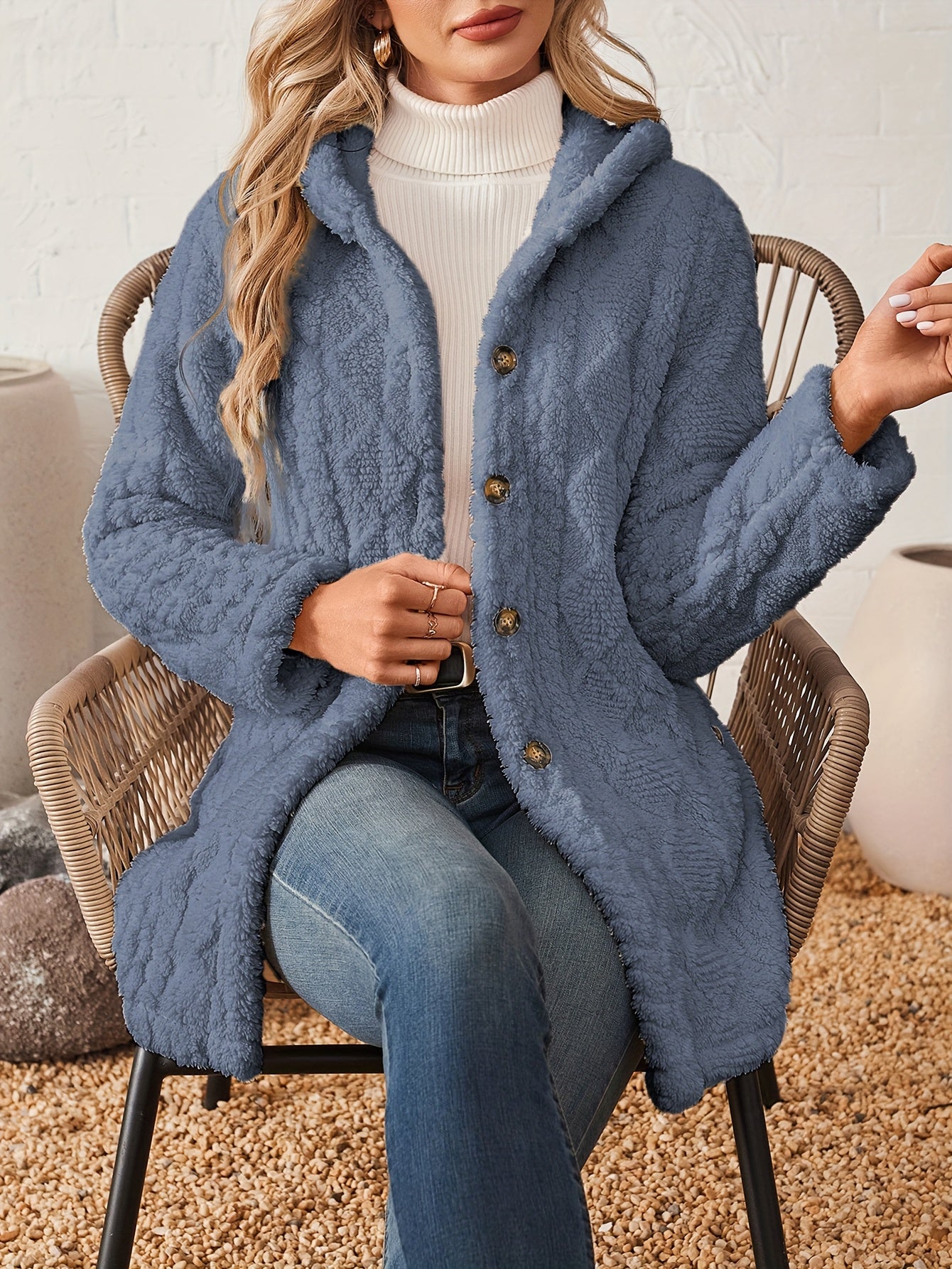 Soraya™ Manteau Rose Femme – Boutons Dorés Décoratifs