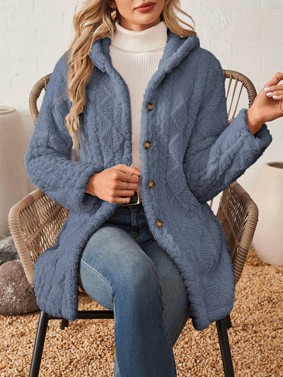 Soraya™ Manteau Rose Femme – Boutons Dorés Décoratifs