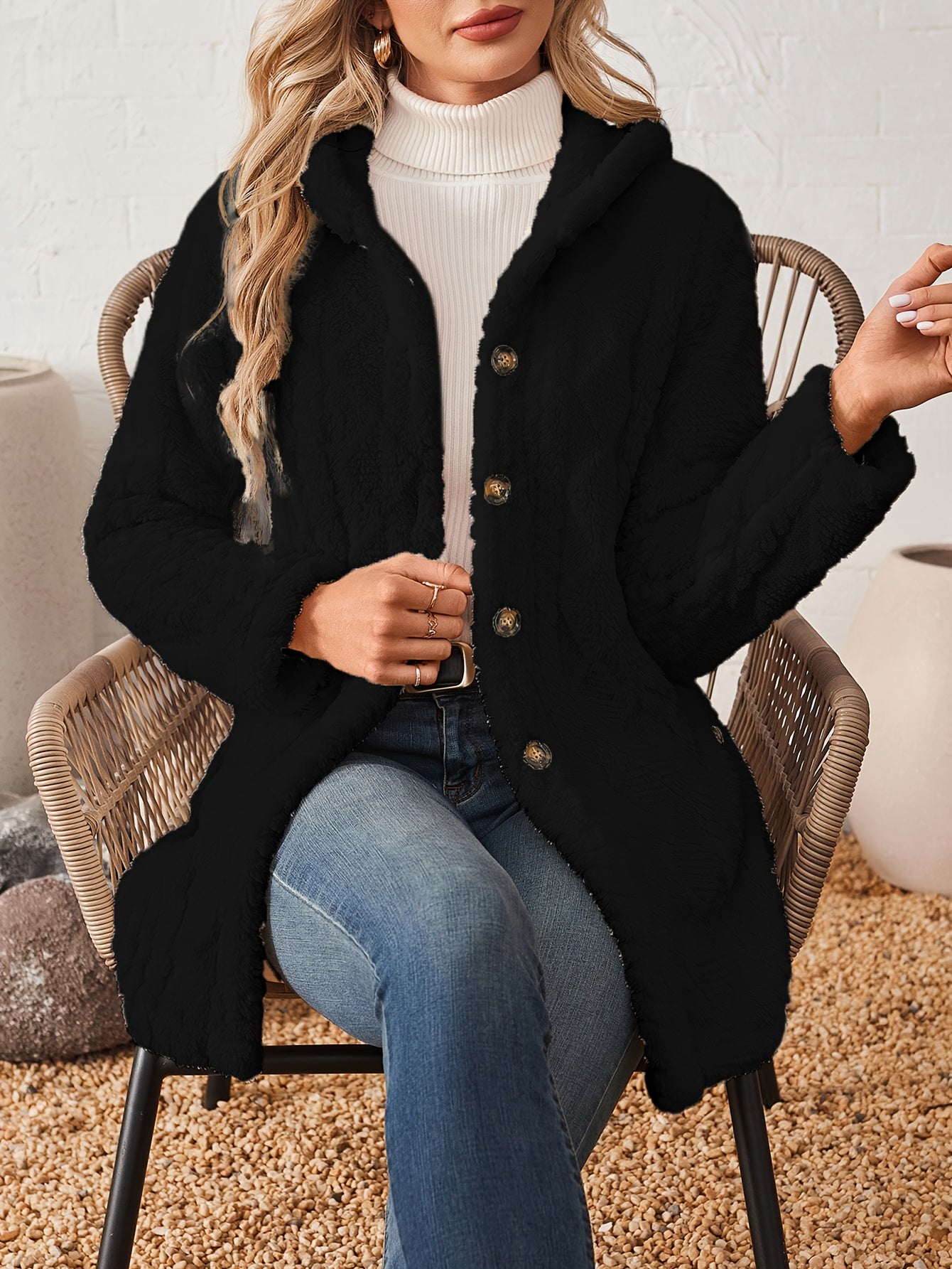 Soraya™ Manteau Rose Femme – Boutons Dorés Décoratifs