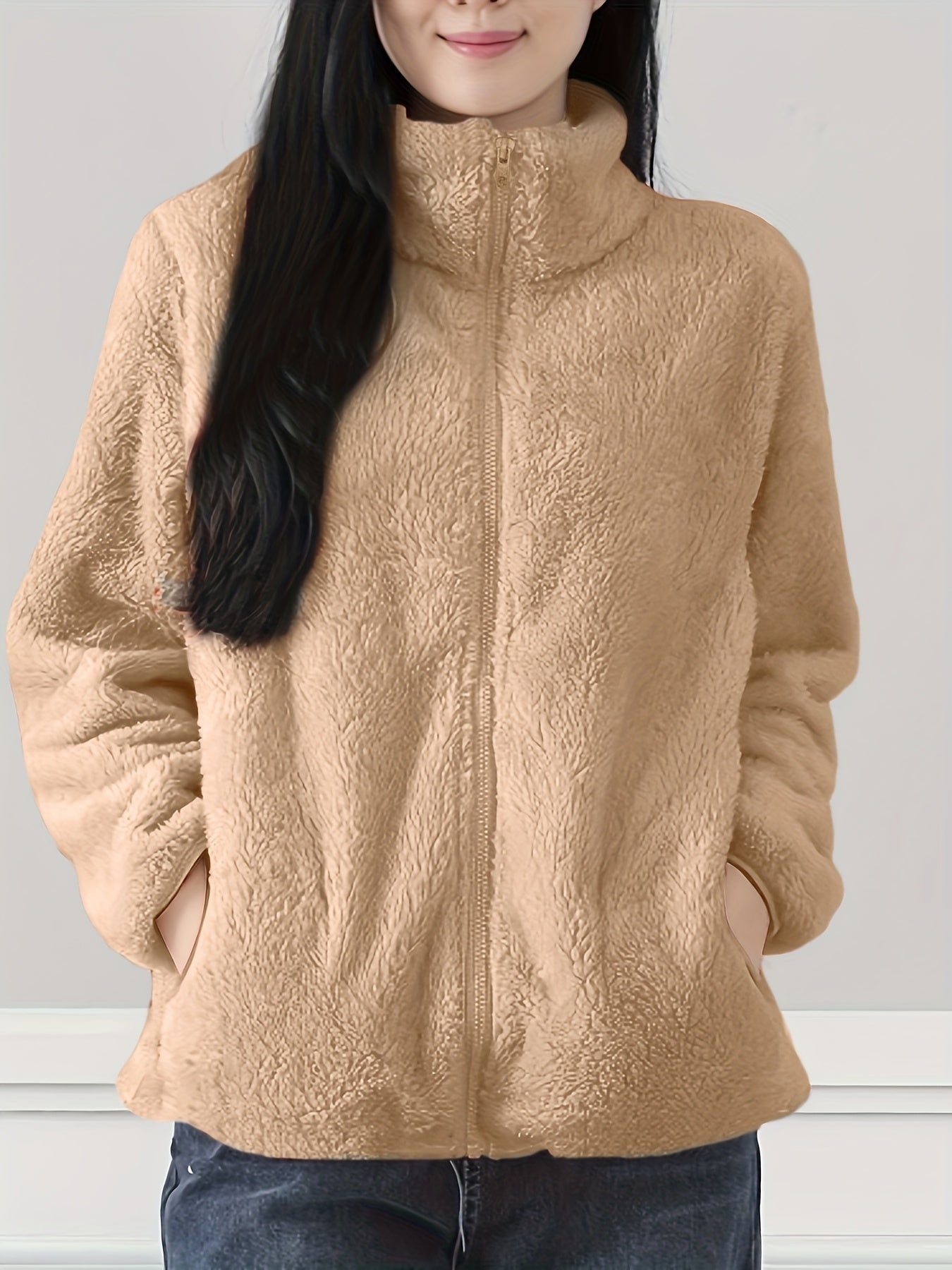 Zenya™ Manteau Femme – Polaire Moelleuse Bleu Clair
