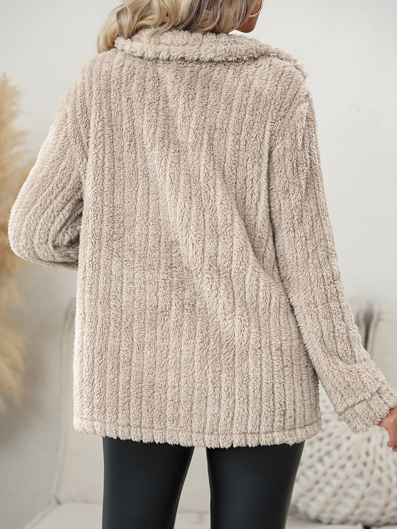 Elora™ Veste Teddy Femme – Peluche Beige Chic