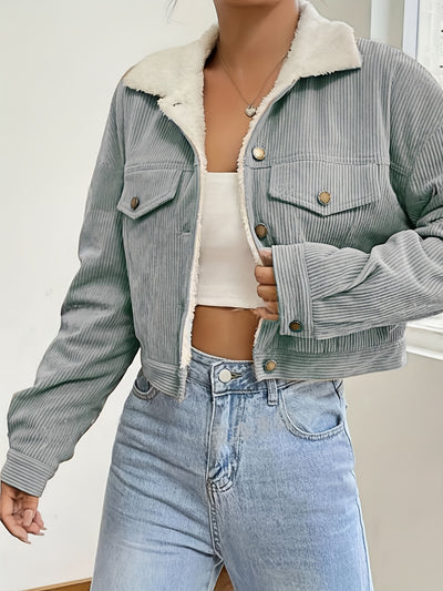 Oria™ Blouson Court Femme – Style Chic Automne
