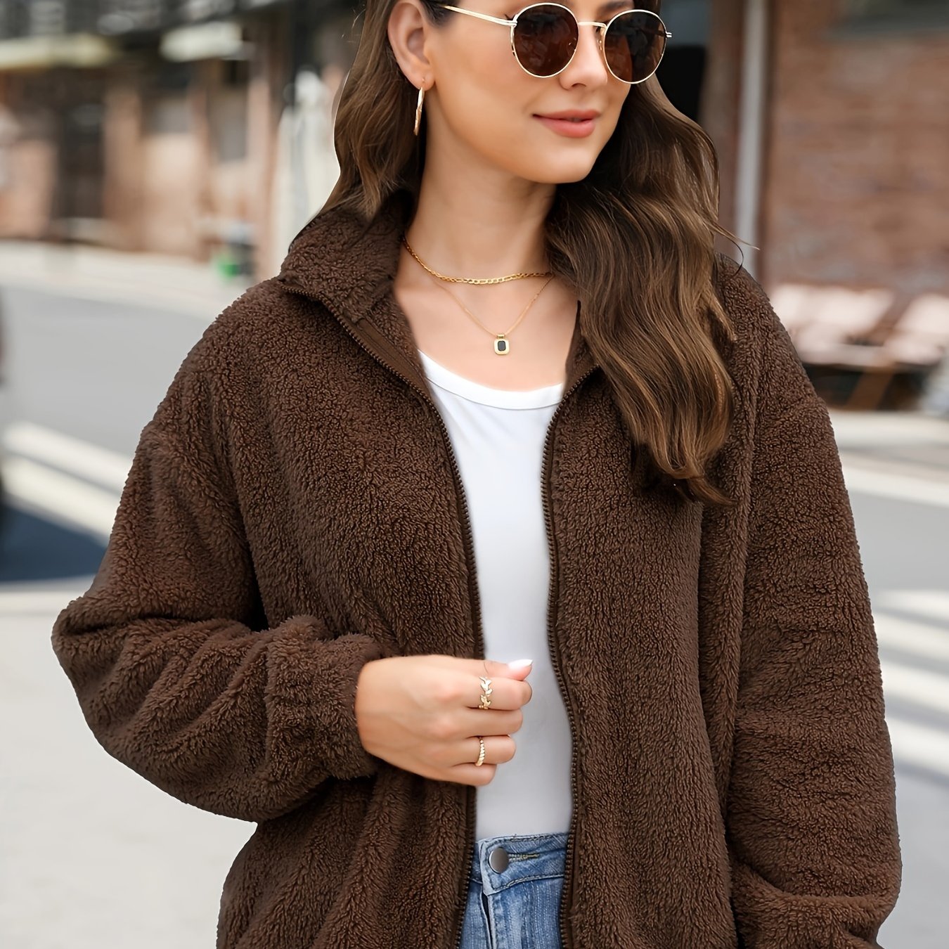 Amira™ Manteau Femme – Peluche Polaire Élégant