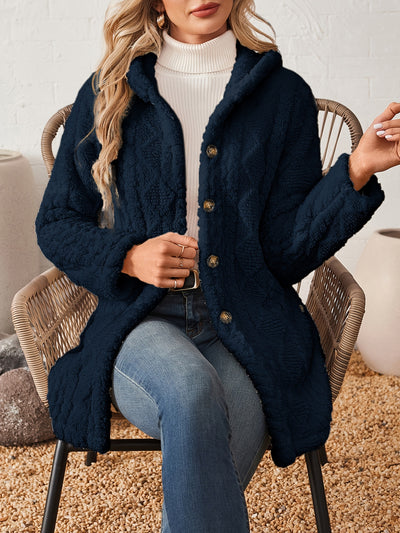 Soraya™ Manteau Rose Femme – Boutons Dorés Décoratifs